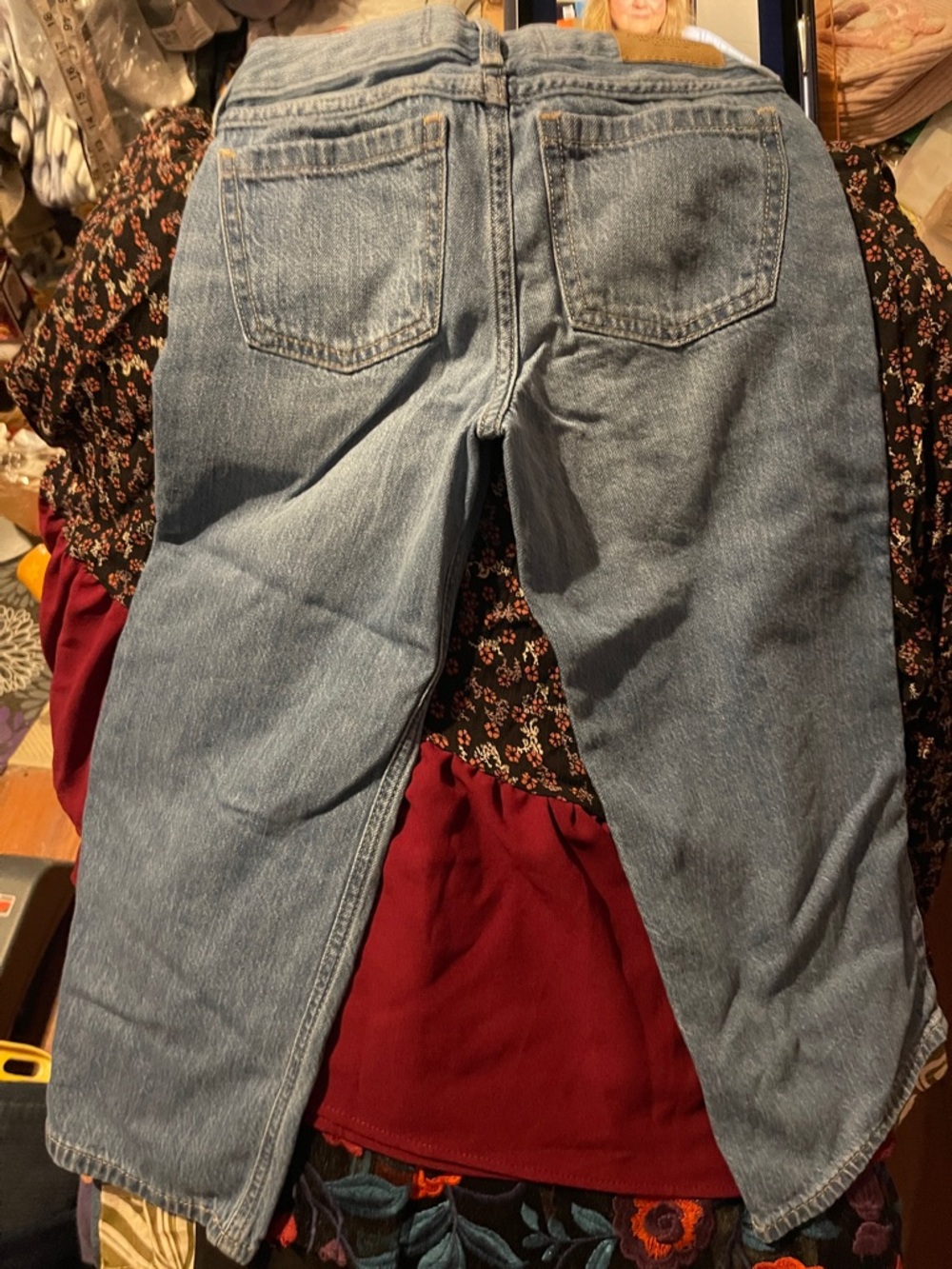 abercrombie kids Light Blue Wide-Leg Jeans with Cream Embroidery - Picture 6 of 6